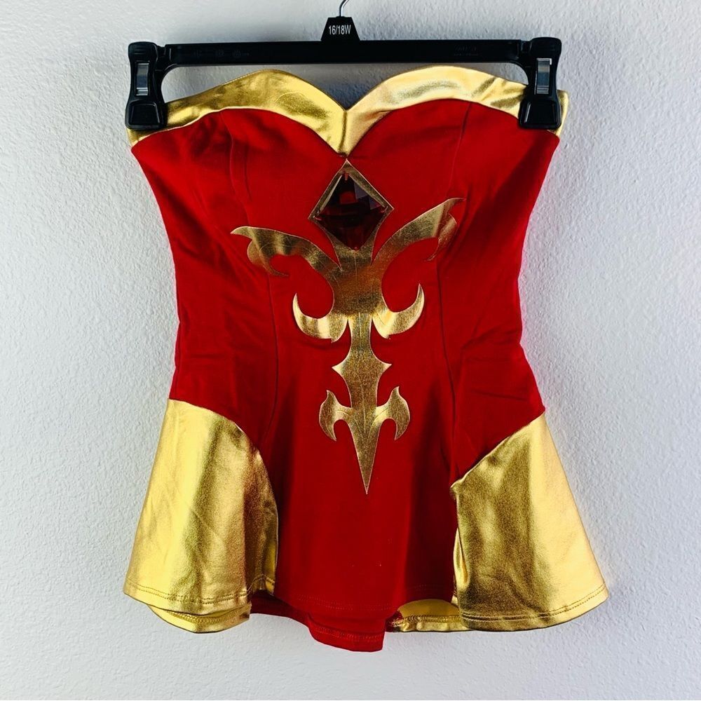 Welovefine Data 2‎ Sleeveless Ruby Red Gold Top